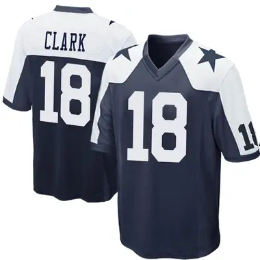 Damone Clark Men's Game Navy Blue Dallas Cowboys Throwback Jersey