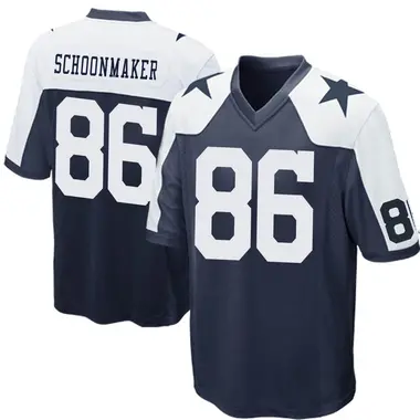 Luke Schoonmaker Men's Game Navy Blue Dallas Cowboys Throwback Jersey